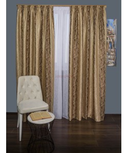 Draperie satin crem,maro