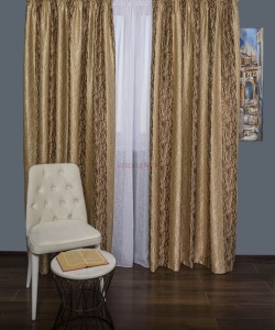 Draperie satin crem,maro