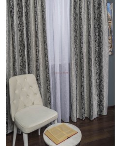 Draperie satin gri,negru