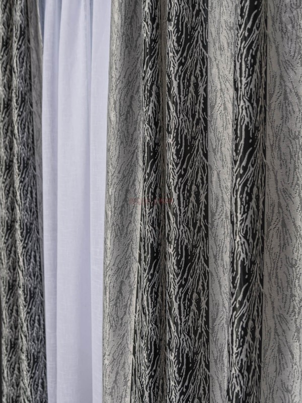 Draperie satin gri,negru