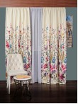 Draperie satin model flori multicolore