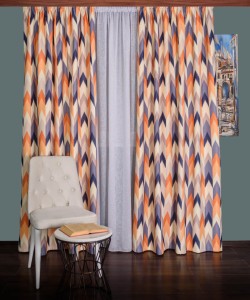 Draperie satin model zig-zag, multicolor