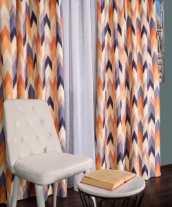 Draperie satin model zig-zag, multicolor