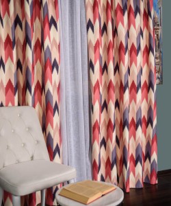 Draperie satin model zig-zag, multicolor