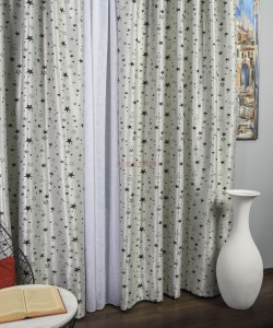 Draperie stelute gri,negru