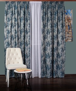 draperie tafta albastru/auriu/argintiu