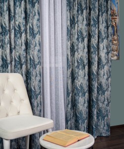 draperie tafta albastru/auriu/argintiu