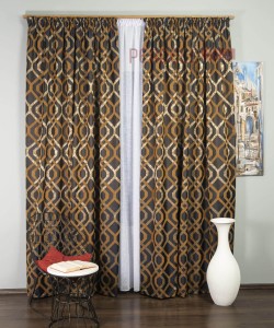 Draperie tafta wenge, auriu