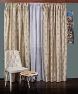 draperie tafta model baroc crem/bej