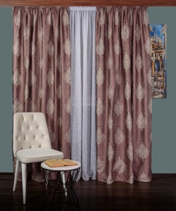 draperie tafta model baroc roz prafuit