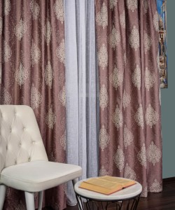 draperie tafta model baroc roz prafuit