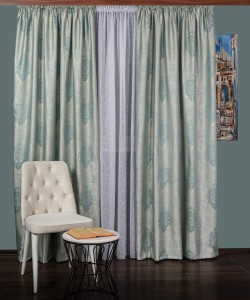 draperie tafta model baroc verde deschis