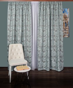 draperie tafta turqoise/gri