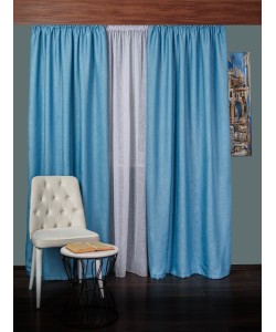 Draperie tip in bleu