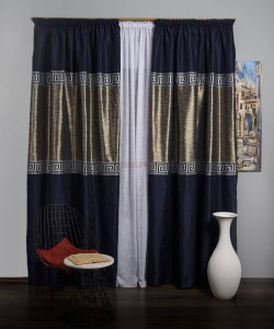 Draperie tip panou albastru argintiu