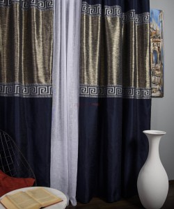 Draperie tip panou albastru argintiu