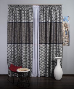 Draperie tip panou argintiu,negru