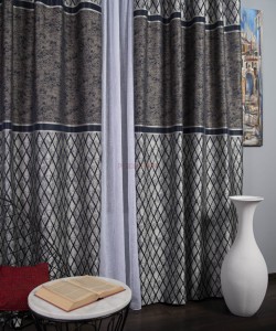 Draperie tip panou argintiu,negru