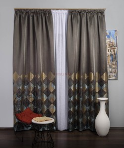 Draperie tip panou auriu,bleu