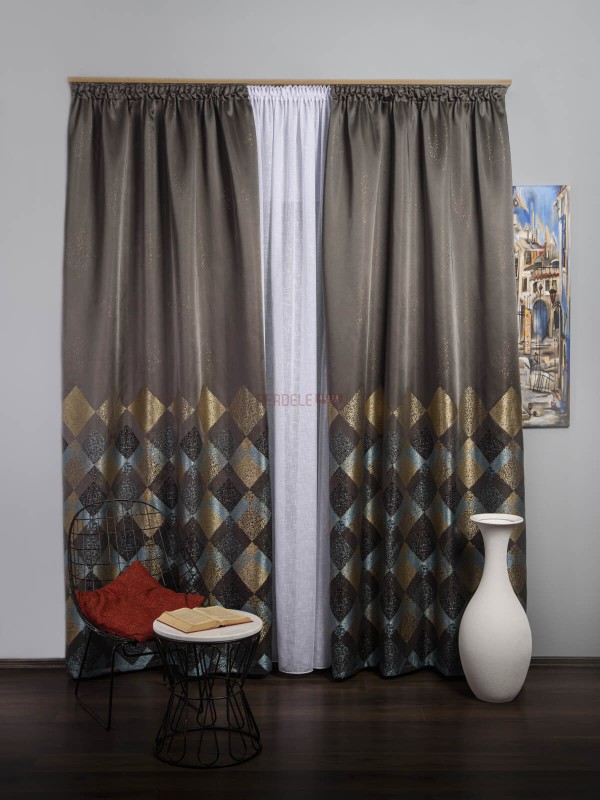 Draperie tip panou auriu,bleu