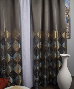 Draperie tip panou auriu,bleu