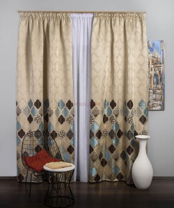 Draperie tip panou bej,albastru,maro