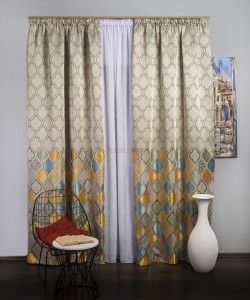 Draperie tip panou bleu,auriu