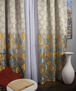 Draperie tip panou bleu,auriu
