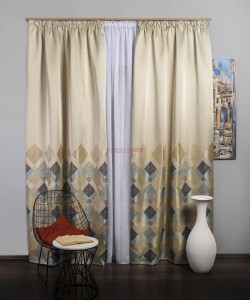 Draperie tip panou bleu,maro