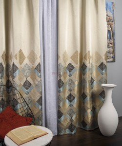 Draperie tip panou bleu,maro