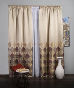 Draperie tip panou grena,bej