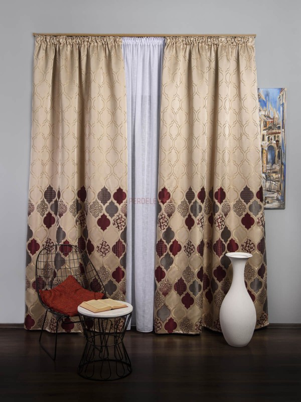 Draperie tip panou grena,gri,bej