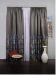 Draperie tip panou gri,bleu,galben