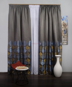 Draperie tip panou gri,bleu,galben
