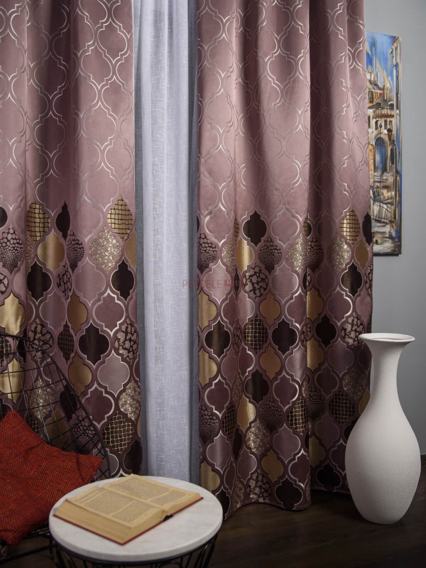 Draperie tip panou roz,maro,bej
