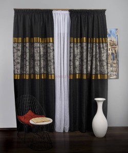Draperie tip panou negru,argintiu,galben
