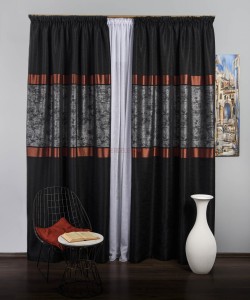 Draperie tip panou negru,gri,cupru