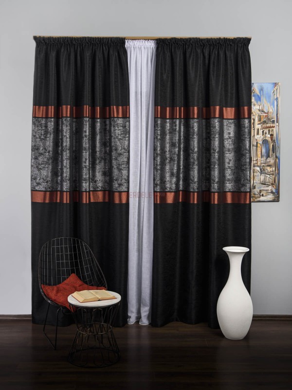 Draperie tip panou negru,gri,cupru