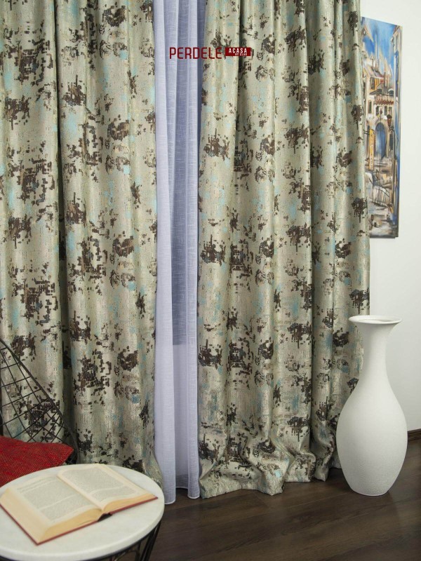 Draperii stofa crem,maro,bleu