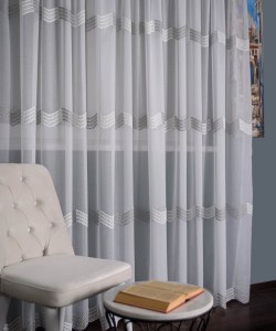 Perdea cristal alb/gri