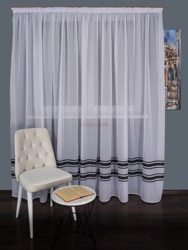 Perdea cristal alb/negru