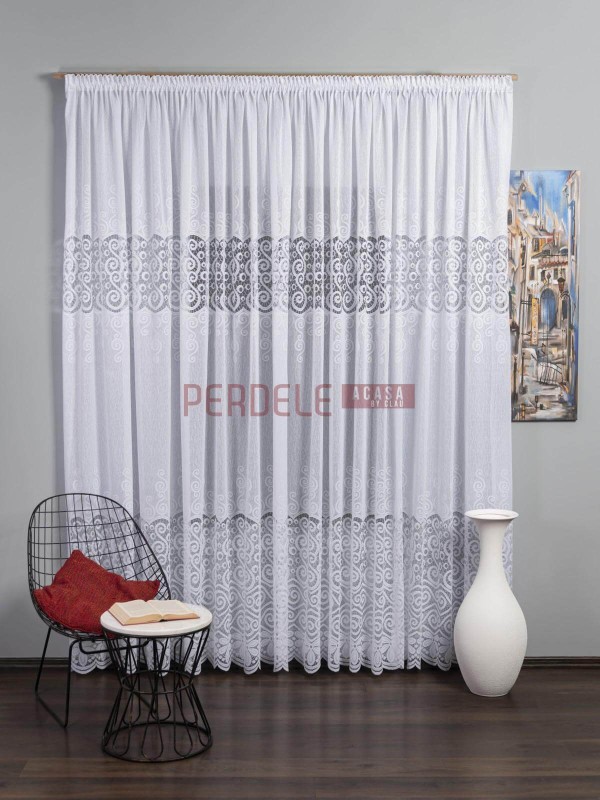Perdea de pascani alba
