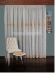 Perdea tip in cu broderie dantela ivoire/auriu