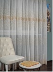 Perdea tip in cu broderie dantela ivoire/auriu