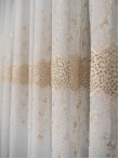 Perdea tip in cu broderie dantela ivoire/auriu