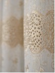 Perdea tip in cu broderie dantela ivoire/auriu