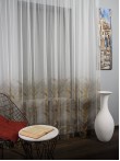 Perdea tulle bordura,maro,mustar