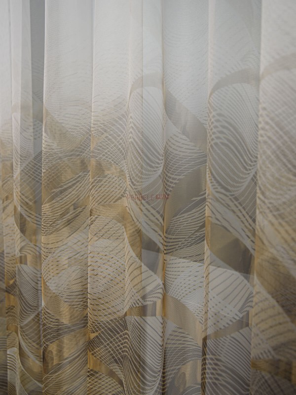 Perdea tulle bordura,maro,mustar