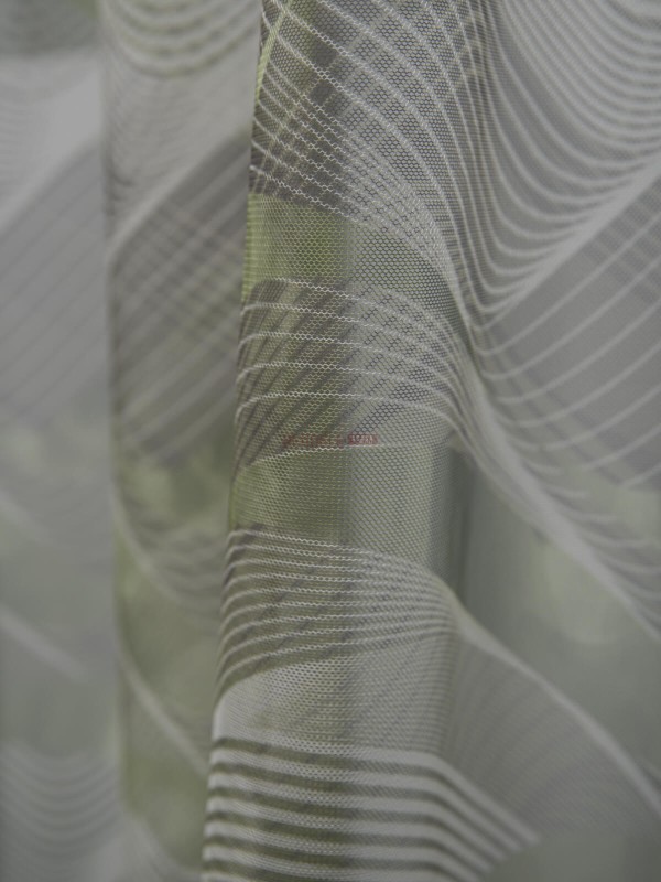 Perdea tulle bordura verde