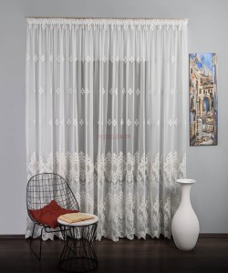 Perdea tulle brodat ivoire